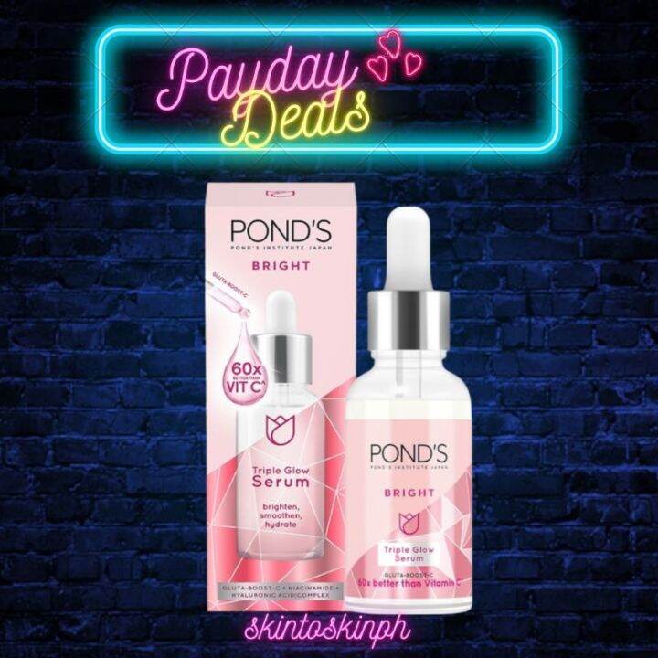 POND'S Bright Triple Glow Facial Serum with Gluta Boost and Niacinamide ...