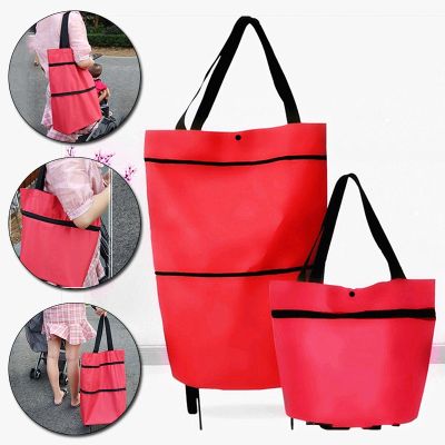 Light Weight Folding Foldable Shopping Cart Luggage Travel Bag Trolley Portable Tug Hanging Bag Fashion Oxford Solid Women Bags
