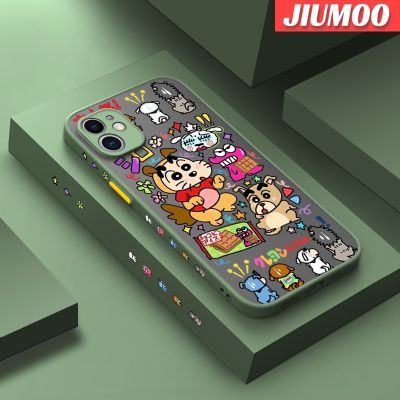 เคส JIUMOO สำหรับ iPhone 11 Pro 11 Pro Max,เคส Graffiti Crayon Shin-Chan บางเฉียบด้านหลังแข็งลายขอบซิลิโคนเคสมือถือป้องกันกล้องคลุมทั้งหมด