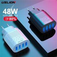 USLION ที่ชาร์จเร็ว48W,ที่ชาร์จโทรศัพท์มือถืออเนกประสงค์ QC 3.0 USB ติดผนังอะแดปเตอร์ชาร์จสำหรับเร็ว iPhone ซัมซุงฮัวเหว่ยเสี่ยวหมี่12