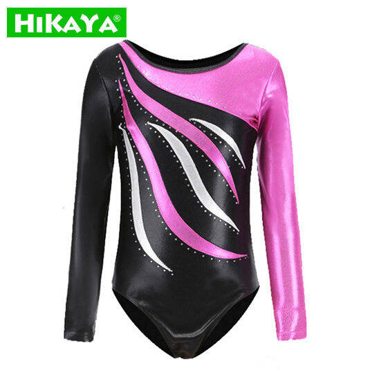 HIKAYA Gymnastics leotards for Kids Girls', One-piece long Sleeve ...