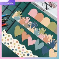 YESMILE สไตล์โบโฮ กระดานข่าวเส้นขอบ สีสันสดใส 91.8ฟุต กระดานข่าวขอบกระดานข่าว บอร์ดโปสเตอร์ กาวในตัว กระดานข่าวติดผนัง