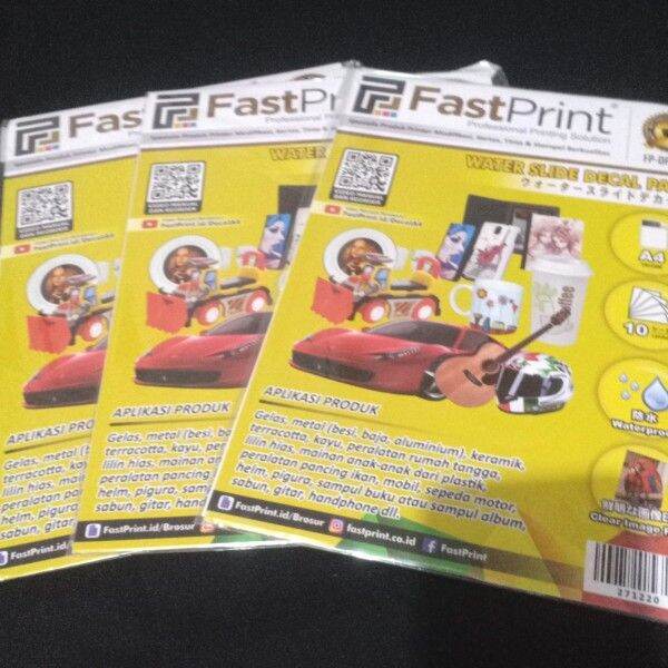 Kertas Water Slide Decal Paper TRANSPARAN Ukuran A4 100 Gram FAST PRINT ...