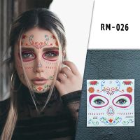 Holiday Tattoo Stickers Halloween Scary Face Tattoo Makeup Party Waterproof Temporary Face Tattoo Stickers