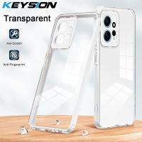 KEYSION Kes ใสกันกระแทก untuk Redmi Nota 12 4G 12Pro 5G Us TPU PC Efon Belakang สำหรับ Xiaomi Redmi Nota 12 Pro 5G