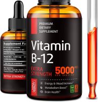 60ML Vitamin B12 Drop Supplement Organic Essential Oils Herbal Drops Moisturizing Anti Anxiety Body Massage Vitamin B12 Drop