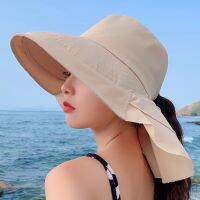 CW New Fashion WomenUV ProtectionHat Female PonytailHat With Neck Flap Outdoor Traveling Beach Cap