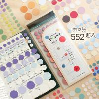 12sheets Morandi Color Dots Stickers Korean Stationery DIY Journal Planner Decoration Kawaii Label Sealing Sticker School Office Stickers Labels