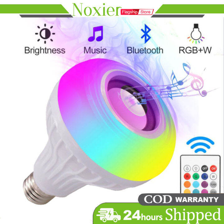 Bluetooth Light Bulb Speaker 12W Smart LED Music Play Bulb E27 E26 B22 Base