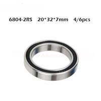 Free Shipping 4/6PCS ABEC-1 6804-2RS High quality 6804RS 6804 2RS RS 20x32x7 mm 20x32x7mm Rubber seal Deep Groove Ball Bearing