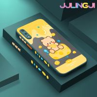 Jlingji เคสปลอกสำหรับ Samsung A03s A02s M02 A02ลายการ์ตูนหมีชีสบางมีน้ำค้างแข็งโปร่งใสแข็งขอบสี่เหลี่ยมกันกระแทกเคสนิ่มป้องกันคลุมทั้งหมดปลอกซิลิโคน