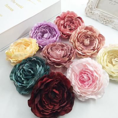 [AYIQ Flower Shop] 9เซนติเมตร/10ชิ้นผ้าดอกไม้ประดิษฐ์เกาหลีย้อนยุคโลตัสผ้าไหมดอกไม้ดอกไม้ประดิษฐ์ Diy อุปกรณ์จัดงานแต่งงานตกแต่งดอกไม้