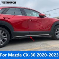 Mgs7ขายดี!!สำหรับ Mazda CX-30 CX30 2020 2021 2022 2023โครเมียมลายเส้นประตูด้านข้างตัวกระโปรงขึ้นรูปสติกเกอร์อุปกรณ์เสริมตกแต่งรถหมวกครอปกระจกรถ