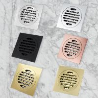 Black 10cm Floor Drains Brass Square Shower Grate Waste Floor Drain Tile Insert Gold Drain Channel for Bathroom Kitchen Waste  by Hs2023