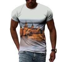 Summer Original Civilized Architecture Landscape Pattern Men T-shirt 3D Fashion Casual Personality O-neck Print graphic t shirts