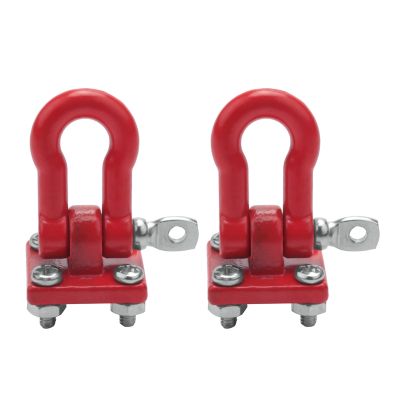 Metal Climbing Trailer Tow Hook Hooks Buckle, Winch Shackles Accessory for 1/10 Scale RC Crawler Truck D90 SCX10 Climbing Car,Red