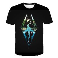 2023 NEWThe Elder Scrolls V SKYRIM 3D พิมพ์เสื้อยืดเกมแฟชั่น O-คอแขนสั้นเสื้อ T Streetwear ประเดิมท็อปส์ชาย