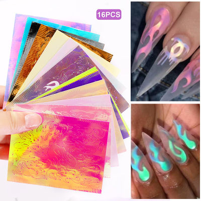 3PCS All 3D Laser Holographic Nail Stickers for nails Manicure Nail Art decals stickers Decor decorations things