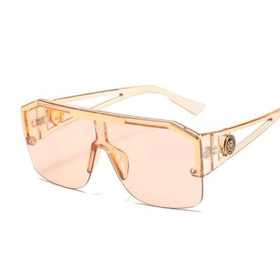 Fashion Oversized Frame Sunglasses Man Brand Designer Classic Woman Shades Sun Glasses Semi-rimless Square Oculos De Sol