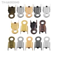 ☾❍ 200pcs 5X8MM Cord End Caps Cove Clasps String Ribbon Leather Clip Tip Fold Crimp Connectors DIY Jewelry Making Necklace Parts