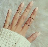 6pcs /lot Shiny Punk style plated Stacking midi Finger Knuckle rings Charm Leaf Ring Set for women Jewelry Vintage