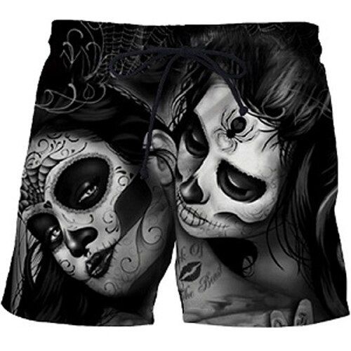 mens-clothing-2023-male-casual-3d-printed-crown-diamond-skull-beach-shorts-black-board-shorts-quick-dry-shorts-funny-swimsuit