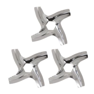 【YF】 3PCS Stainless Steel Metal Meat Grinder Parts 4 Blade Hexagon Mincer