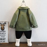 Boys spring clothes leather coat 2023 new style Ruffian handsome childrens fashionable foreign spring coat baby spring and autumn handsome coat NRHCTH