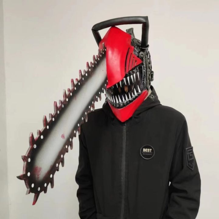 denji-cosplay-saws-hand-headgear-pochita-anime-chainsaw-man-denji-cosplay-latex-mask-halloween-party-props-for-adult
