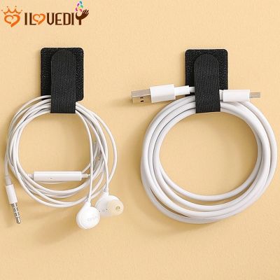 [Home Self-Adhesive Cable organizer Wall Hanging Storage Hooks ] [Nail-Free Space Saving Storage Velcro cable tie artifact ] [Wall Mounted Simple Bathroom Kitchen Key/Charging Cable Plug Storage binding Fixed Cable Ties ]