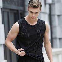 เสื้อกล้ามฟิตเนส เนื้อผ้าเรยอน ไมโครไฟเบอร์ สีสดใส สไตล์กีฬา สำหรับผู้ชาย