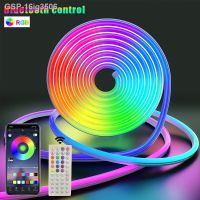 ❇ยาแอลอีดี☇แถบ16ig3506ยืดหยุ่น RGB Luzes De Silicone ซึมผ่าน App Remoto Decoração Backlight Do Quartto 5M 10 M 15M 108