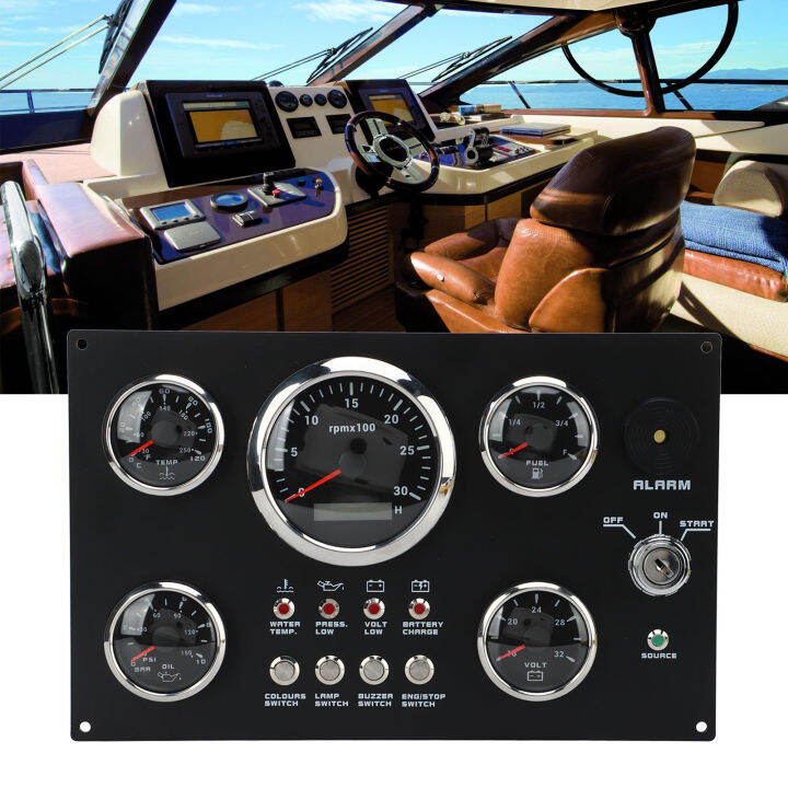 Digital Dash Gauge Panel 7 Color Backlight Oil Volt Water Pressure ...
