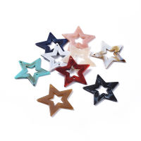 20pc  Acrylic Links connectors for Jewelry DIY Craft Making Imitation Gemstone Style Star Mixed Color 42.5x44.5x2.5mm Hole: 2mm