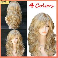 BRAIN แฟชั่น ปาร์ตี้ วิกผมเต็ม วิกผม สีน้ำตาลทองสีบลอนด์ วิกผมหยิกยาว Ombre