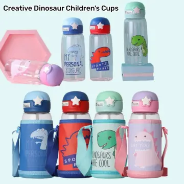 Cute Dinosaur Children's Thermos Cup With Straw Creative Cartoon 316  Stainless Steel Large Capacity 470ml Sports