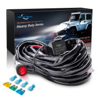 MICTUNING HD 300W LED Light Bar Wiring Harness Fuse 40Amp Relay ON-OFF Waterproof Switches 1 Lead