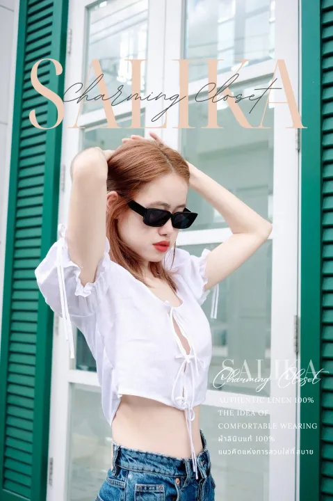 เสื้อลินิน100% ตัดเย็บเอง Authentic Linen 100% Linen Blouse เสื้อผ้า ...