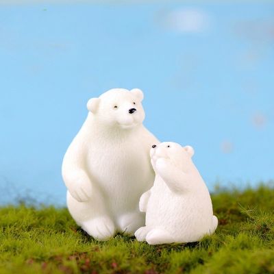 ตุ๊กตาจิ๋ว  คู่หมีขาวแม่ลูก  ตกแต่งสวนถาด แต่งสวนจิ๋ว แต่งเค้กแต่งบ้าน DIYได้ด้วยตัวคุณเอง*ราคาต่อคู่