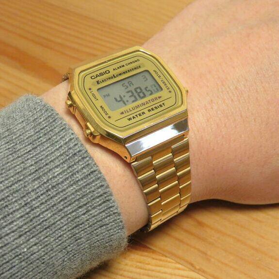 นาฬิกา-casio-a168wg-9wdf-ประกัน-cmg-ศูนย์เซ็นทรัล1ปี-นาฬิกาข้อมือ-สายสแตนเลส-gold-สีของสายนาฬิกา-gold