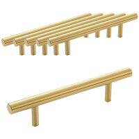 6 Pcs Gold Drawer Handles, 6 Inch Gold Furniture Handles Aluminum Alloy Cabinet Pulls Cupboard T Bar Handle for Kitchen