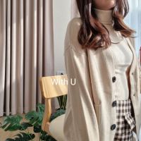 利 WithU [พร้อมส่ง] รุ่น Attire เสื้อคลุมไหมพรม สไตลเกาหลี สีโทนมินิมอล