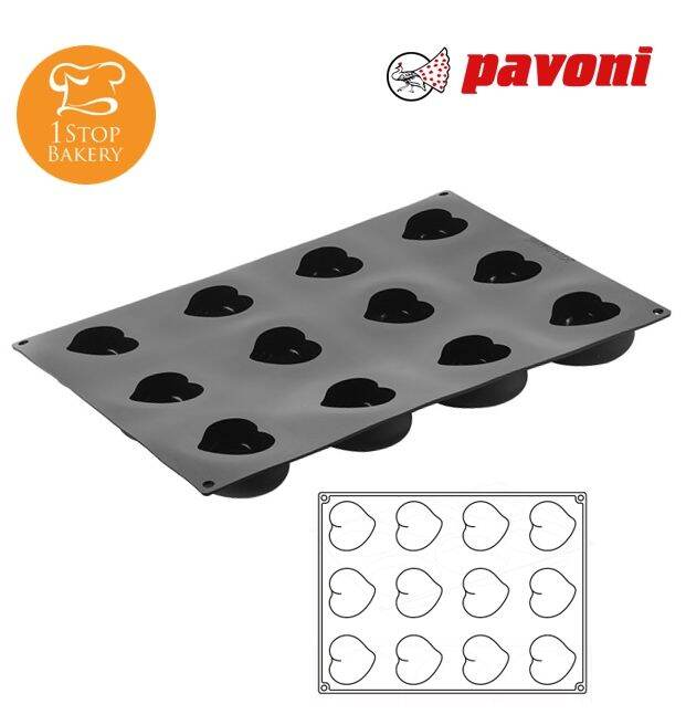 pavoni-px4305-professional-mould-40x30-nr-12-passion-mignon-พิมพ์ซิลิโคนหัวใจ