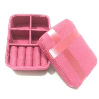 Portable Lady Jewelry Box Girl Travel Rectangular Storage Box Earring Ring Necklace Carry Case Gift Box