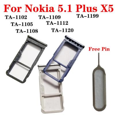 Shyueda 100% ใหม่สําหรับ Nokia 5.1 Plus TA-1102 TA-1105 TA-1108 TA-1109 TA-1112 TA-1120 TA-1199 SIM Tray SD Card Tray Slot พร้อมพิน