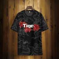 เสื้อ TIGERดอกแดง เสื้อยืด ผ้าไมโคร สีสดสวย พิมพ์ลายหน้าหลัง รูปถ่ายจากสินค้าจริง พร้อมส่งจาก กทม. มีปลายทาง