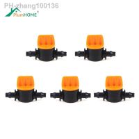 5PCS Mini Valve with 4/7mm Hose Garden Irrigation Barbed Water flow control valve Agriculture tools Drip Irrigation Fittings