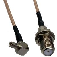 RG316 F TV Female Jack Bulkhead to TS9 Male Right Angle Connector Crimp RF Coaxial Jumper Pigtail Wire Terminal 4inch 10FT New