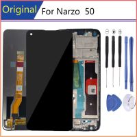 หน้าจอสำหรับ Realme Narzo 50ขนาด AAA + จอ LCD แบบดั้งเดิมพร้อมกรอบโทรศัพท์มือถือชิ้นส่วนสำหรับซ่อมหน้าจอสัมผัส