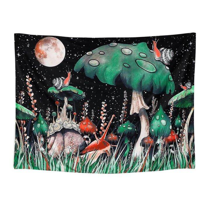 psychedelic-tapestry-snail-mushroom-tapestry-trippy-wall-hanging-boho-decor-moon-sky-tapestry-for-bedroom-home-decor